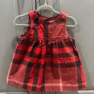 Burberry baby girl size 6M red nova check dress